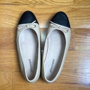 Jeffrey Campbell Two-Tone Black and Tan Flats